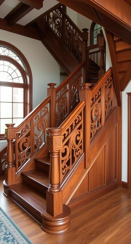 Customized Wooden Staircase with Intricacies Customized Wooden Staircase with Intricacies