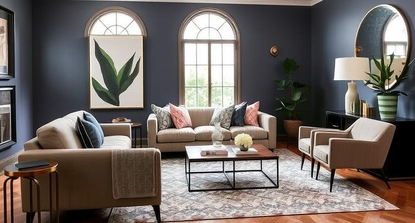 Once you’ve established a strong geometric foundation within the furniture and textures, you add depth with décor.