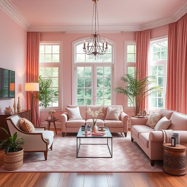 Calming Soft Pink Living Room Calming Soft Pink Living Room