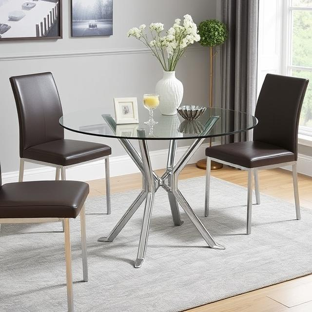 Ella Round Glass Dining Table Ella Round Glass Dining Table