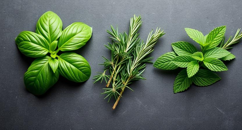 Herbs (Basil, Rosemary, and Mint)
