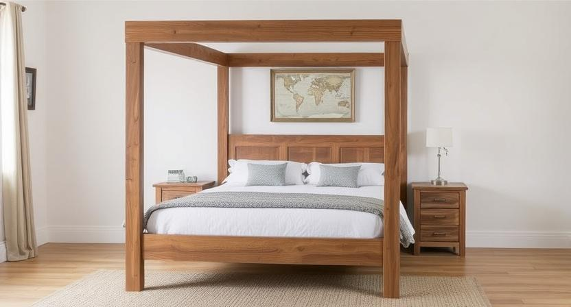 Reclaimed Oak Canopy Bed Reclaimed Oak Canopy Bed