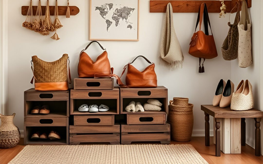 Well, now build storage with wooden crates – upcycle into rustic storage dumped budget DIY boutique vibes: