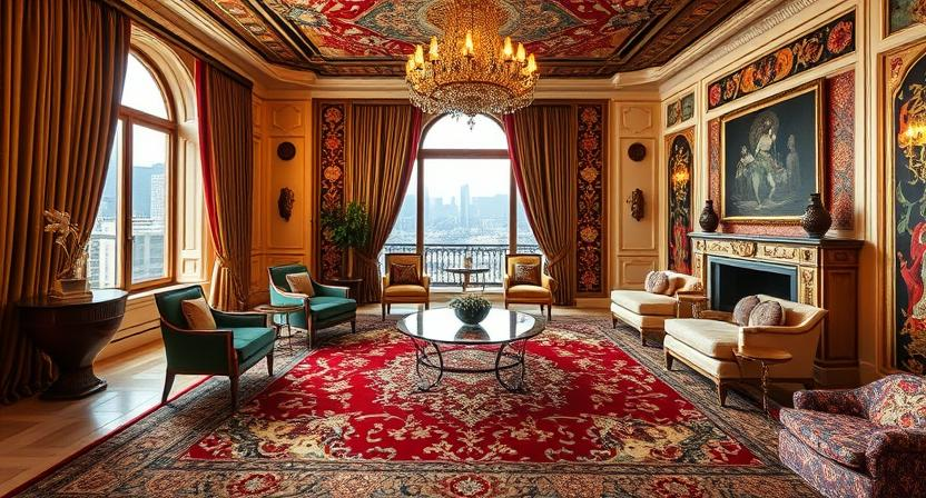Pampering-style date with silk tapestries and carpets.